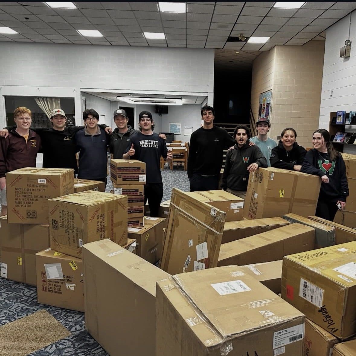 New desks, mobile seating, and storage arrived by the pallet.